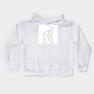 horse elephant wolf sketch Kids Hoodie